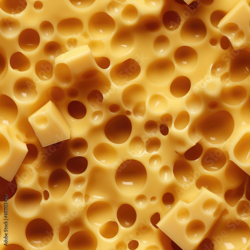 Pattern of emmental cheese, cheese with holes