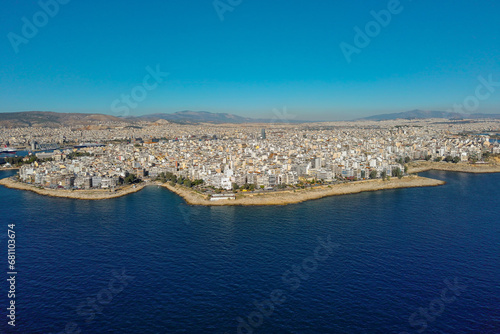 Piraeus. Port city in Attica, Greece. Aerial view.