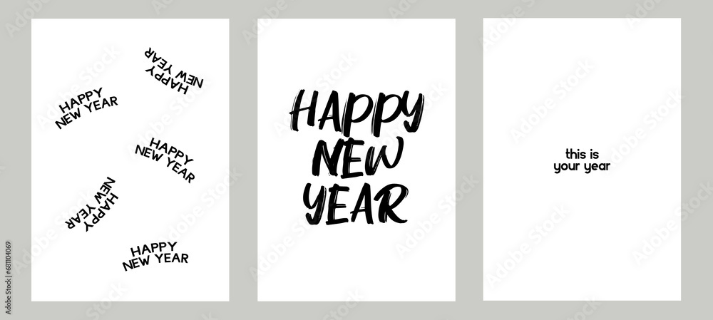 Big Set of 2024 Happy New Year logo text design on colorful background. Collection of 2024 Happy New Year symbols