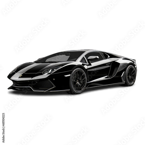 Lamborghini sport car on dark, transparent background