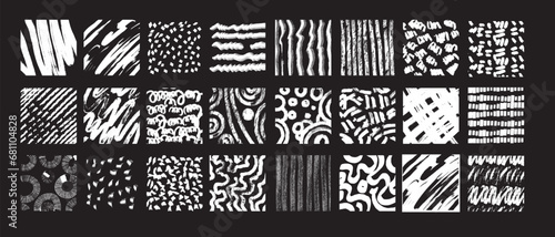 Hand drawn doodle texture set, line curvy ink pen, circle pattern, vector pencil wave scribble, dots. Grunge vintage organic shapes, simple geometric repeat stipe, paint strokes. Hatch doodle texture