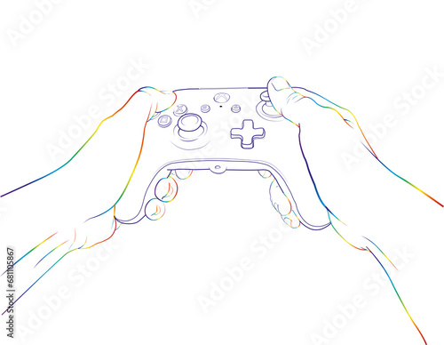game console controller hands drawing videogames