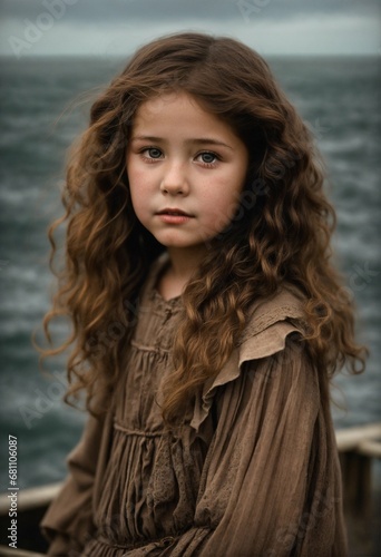 A little girl on beach 