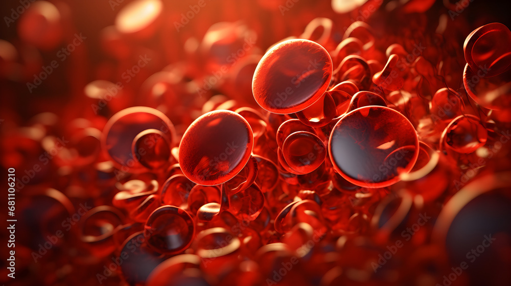 View of blood under a microscope