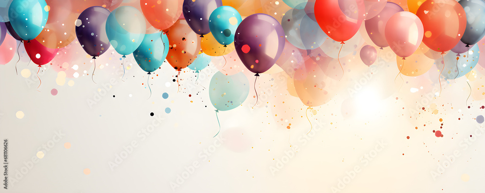 custom made wallpaper toronto digitalDesign for a birthday card or invitation with a background of balloons and confetti,
