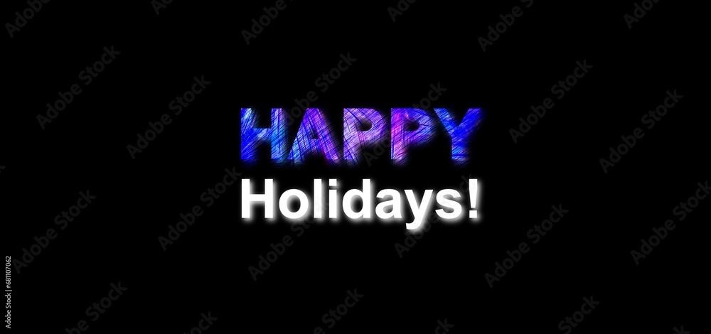 Happy holidays beautiful and colorful text design