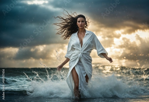  Women portrait on beach 