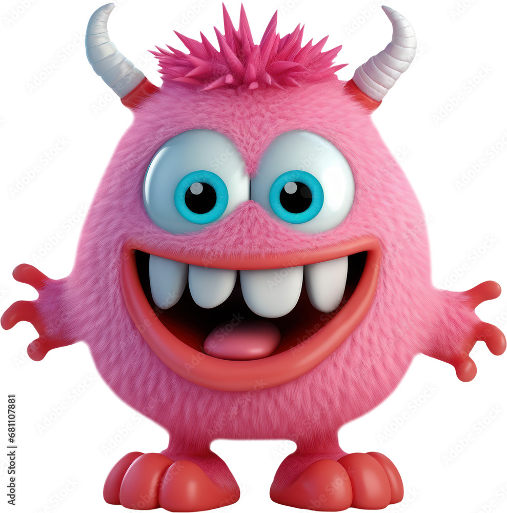 Funny monster cartoon caracter isolated on transparent background Funny monster cartoon caracter isolated on transparent background