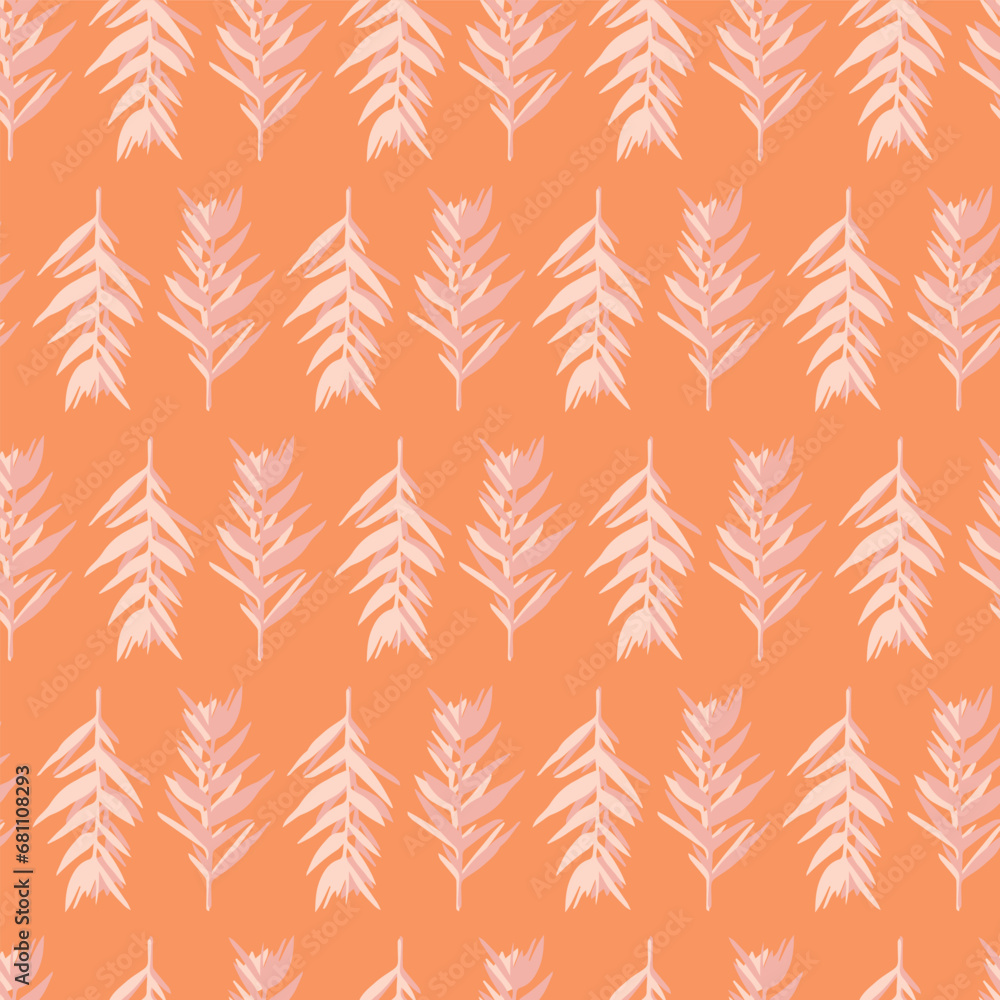 Midcentury modern floral vector endless vector pattern. Organic summer gender neutral 70s matisse wallpaper. 