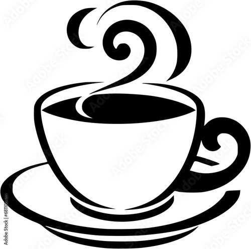 Coffee Cup Vintage Outline Icon In Hand-drawn Style