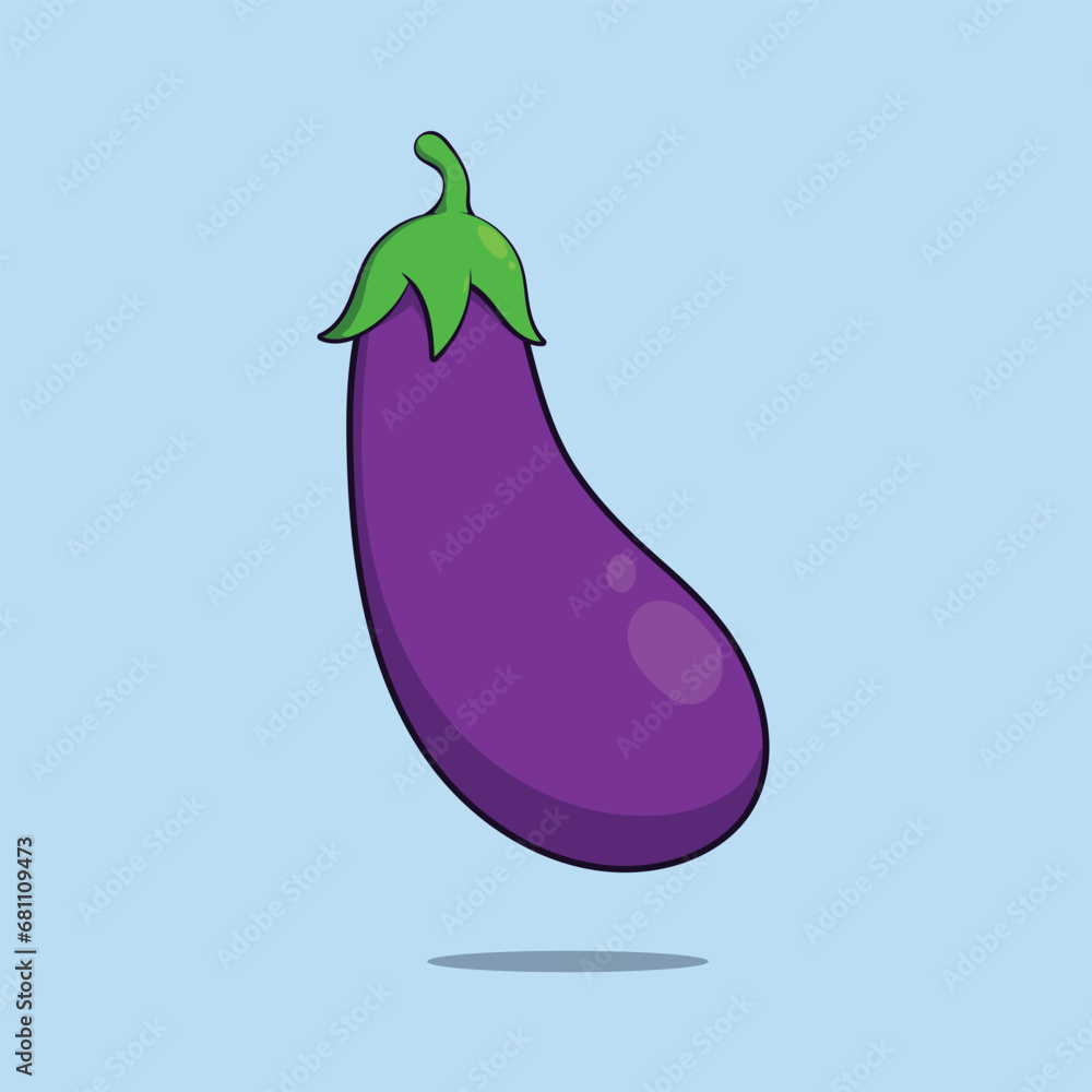 Fresh Eggplant Vegetable Illustration Vector Icon Fresh Eggplant Vegetable Illustration Vector Icon