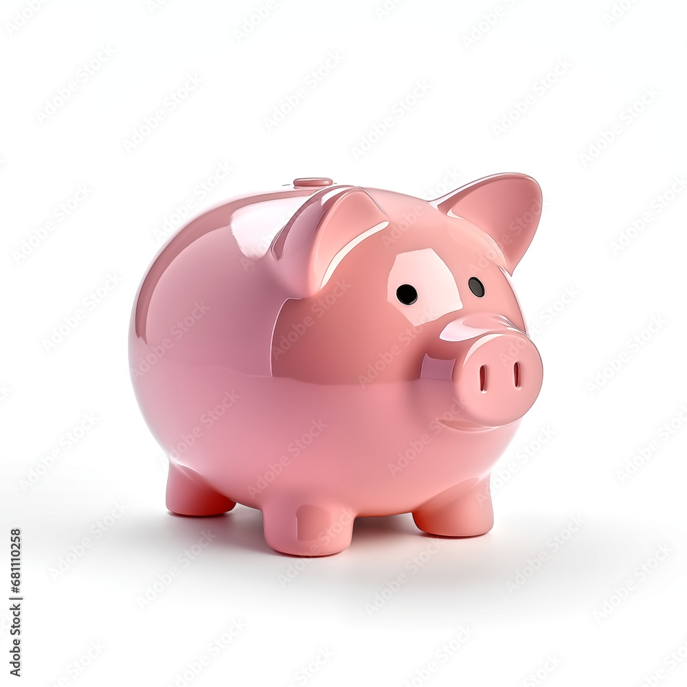 a pink money piggy bank,