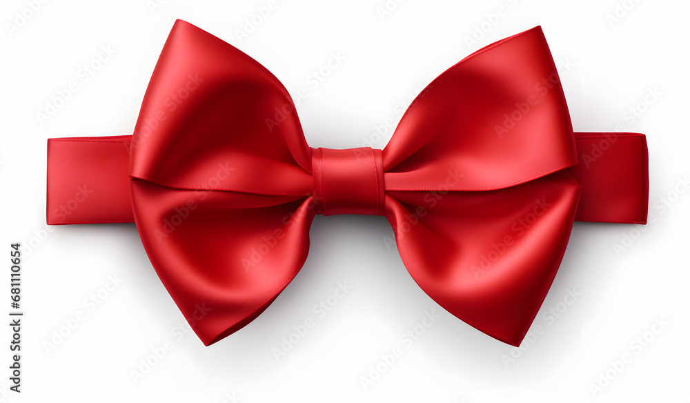 Red bow isolated on isolated on white background Red bow isolated on isolated on white background