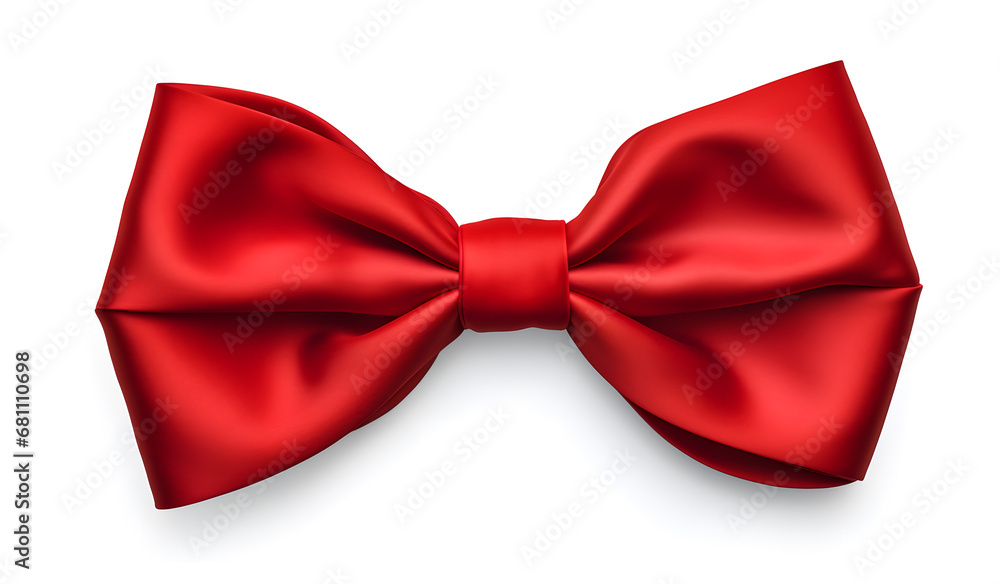 Red bow isolated on isolated on white background