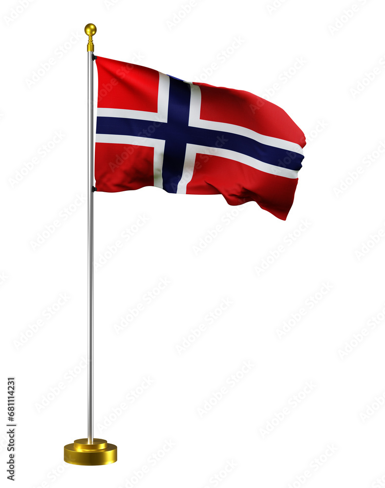 Norway flag wave on transparent or PNG background. digital illustration for national activity or social media content.