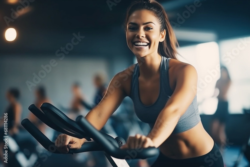 Fitness woman exercising at the gym to good healthy