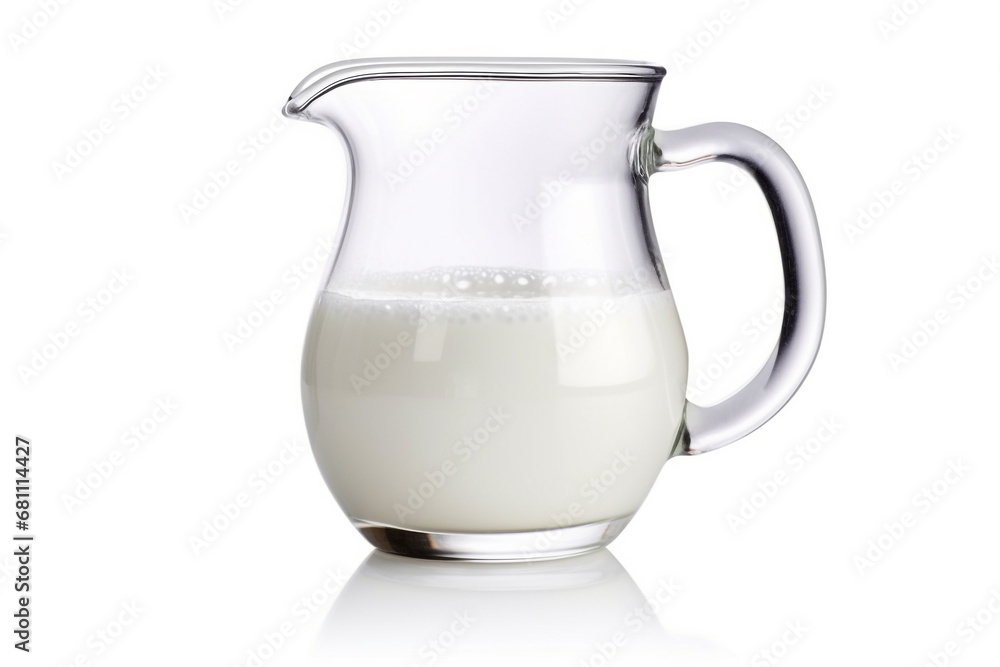 Glass jug of milk isolated on white background Glass jug of milk isolated on white background