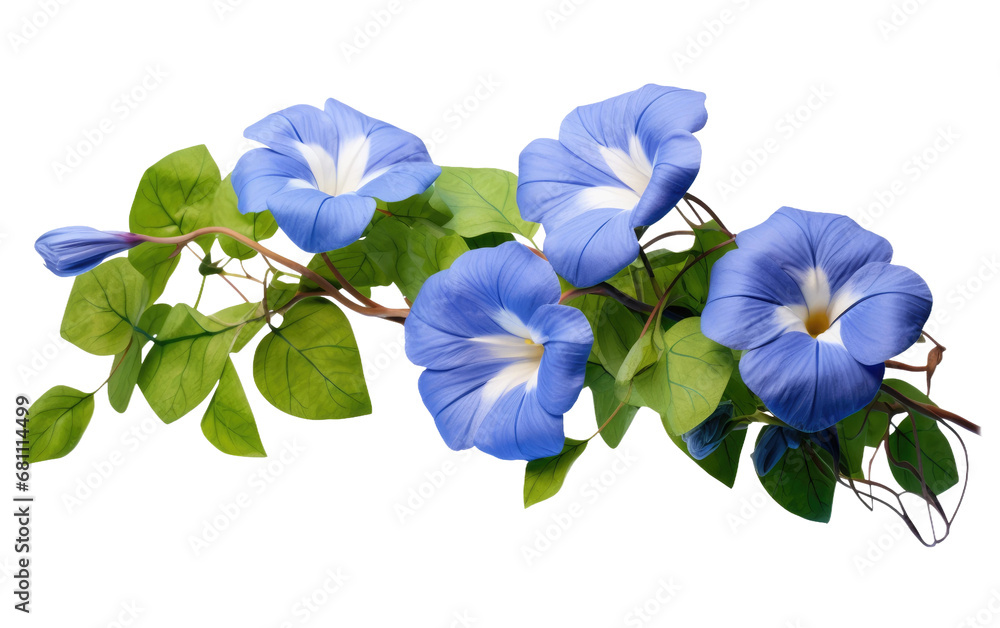 The Allure of Realistic Twilight Thunbergia on a Clear Surface or PNG Transparent Background.