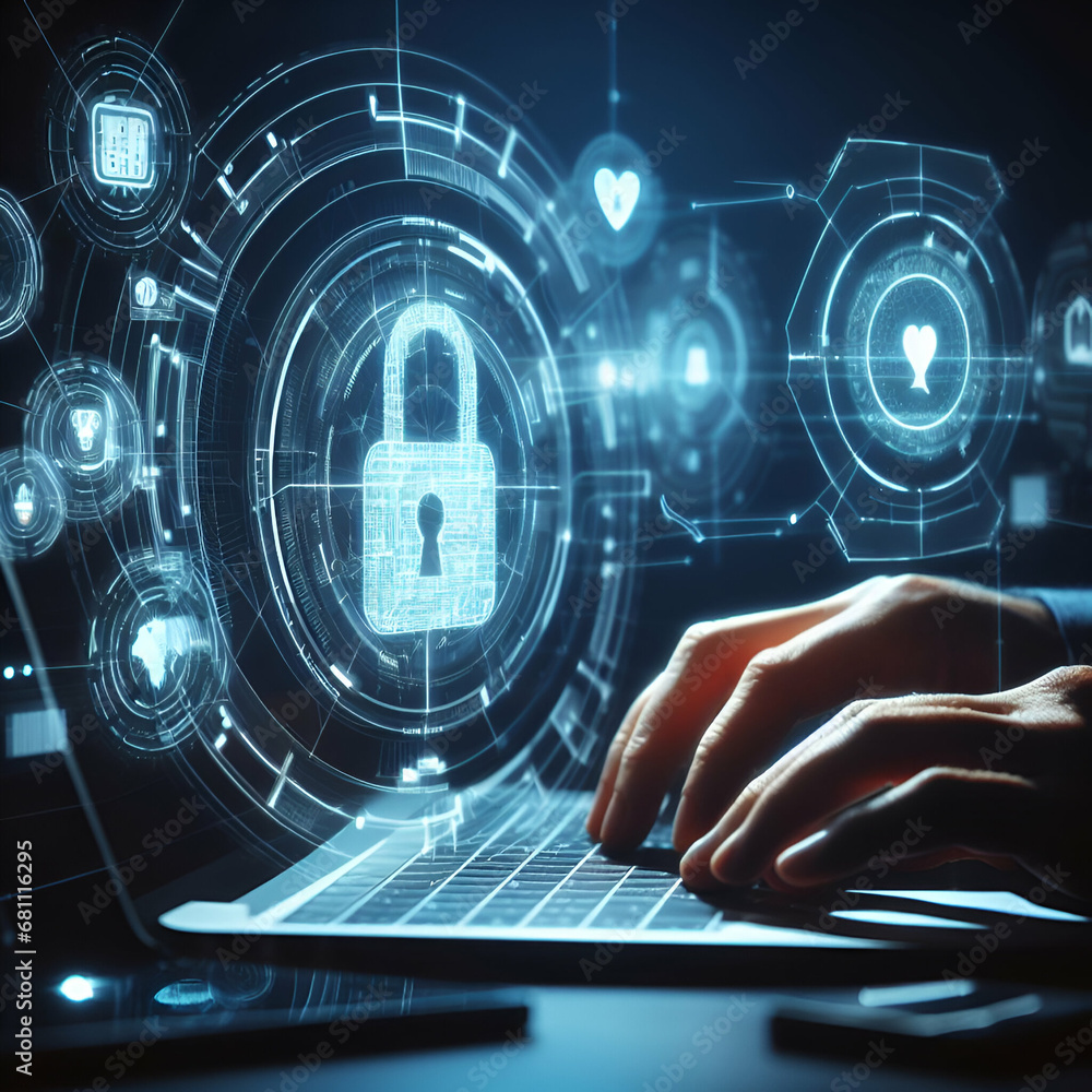 Cyber ​​security network technology, privacy data protection concept
