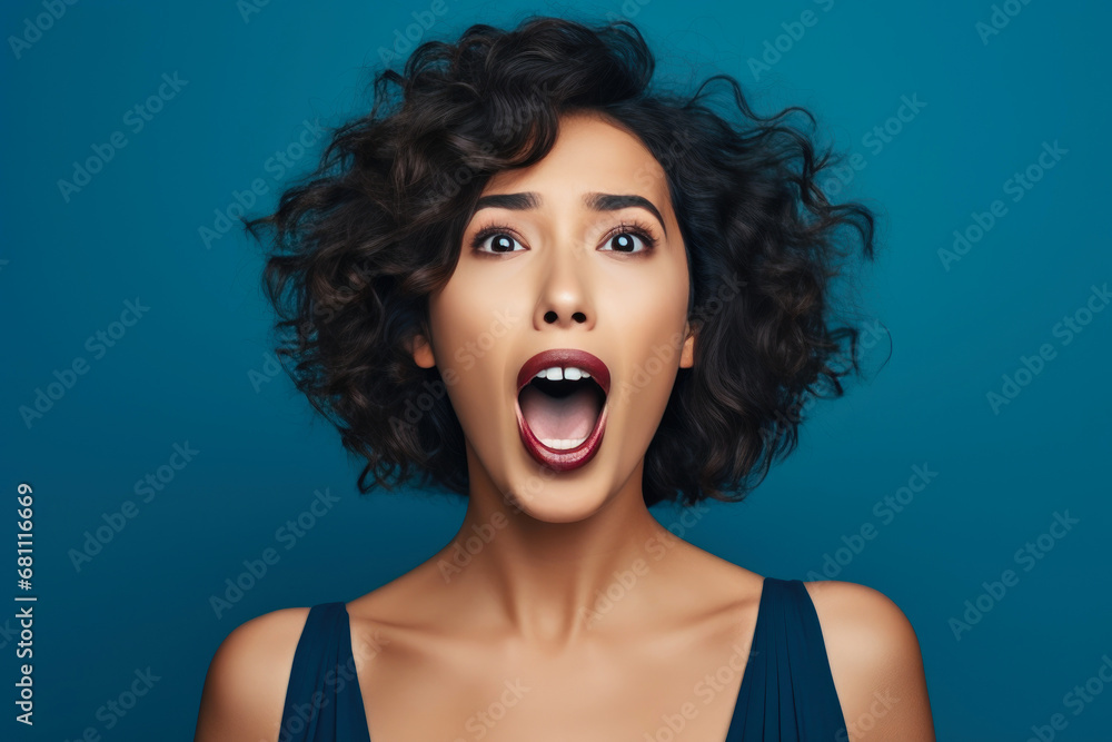 Surprised Songstress with Blue Ambiance Surprised Songstress with Blue Ambiance