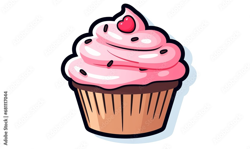 a cupcake sticker PNG clipart on the background