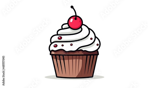a cupcake sticker PNG clipart on the background