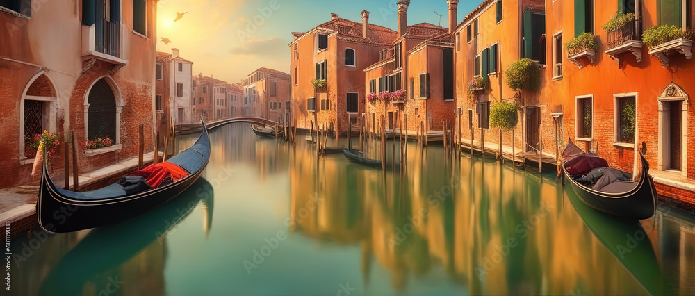 Venice, gondola - obrazy, fototapety, plakaty 