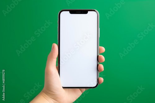 White Screen Smartphone on Lively Green Gradient