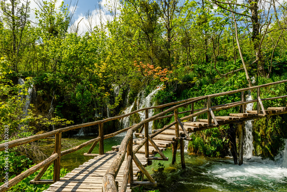 Obraz premium Park Narodowy jeziora Plitwickie, Chorwacja, UNESCO