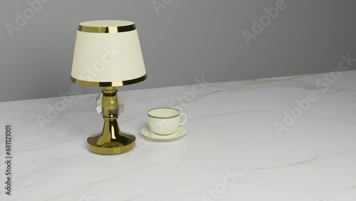 Table Lamp With Tea Cup (ID: 681121001)