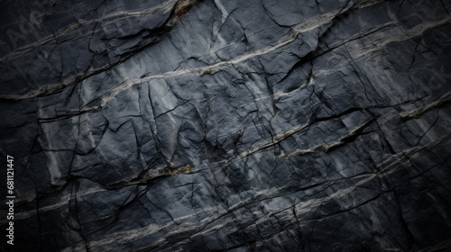 Black, dark stone rock texture wall background, Abstract Shot of dark granite stone with unique texture, Dark gray grunge banner for design, studio room, interior texture for display products
