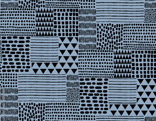 Seamless authentic pattern, ethnic polka dot print. Lines style.