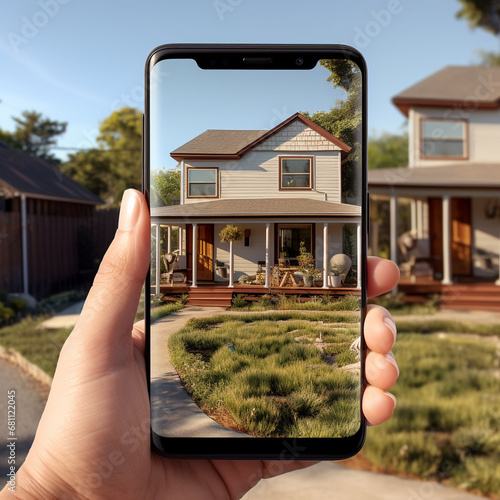 Picture Selling and Buying Homes Easily with your Mobile Phone Concept Art