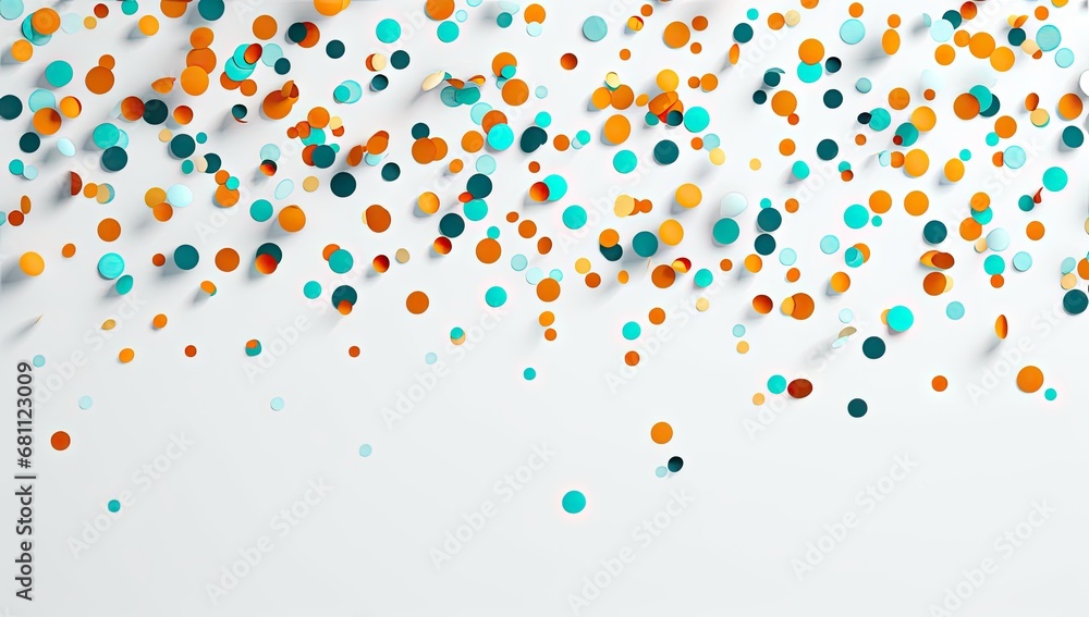 colorful foil confetti on a white background Generative AI - obrazy, fototapety, plakaty 