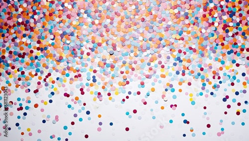 mixed colorful confetti over white background Generative Ai