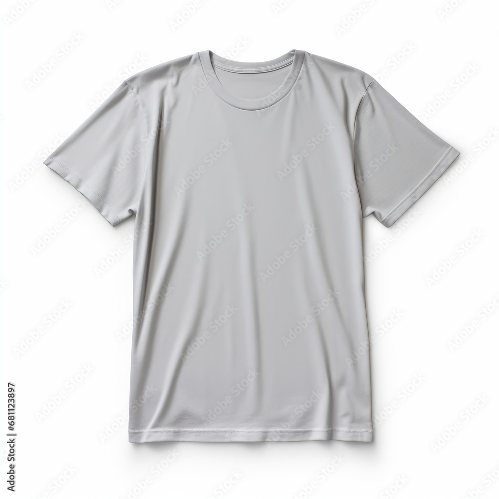Comfortable gray t-shirt mockup on clean white background, Generative AI Comfortable gray t-shirt mockup on clean white background, Generative AI