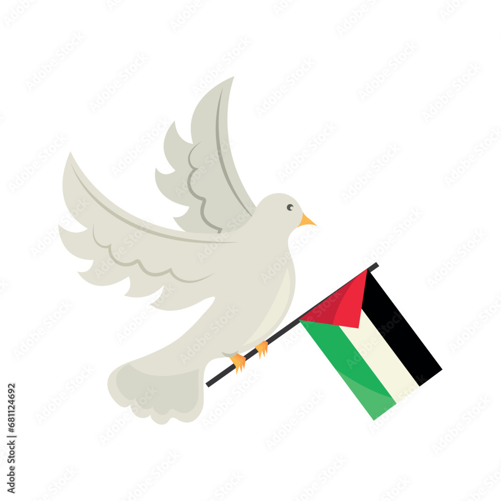 Obraz premium palestine peace dove with flag