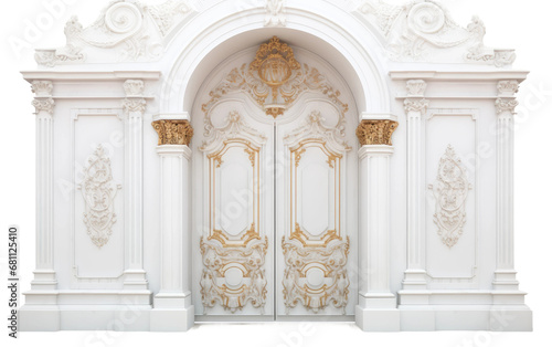 A Realistic Glimpse into the Fine Art of the Exquisite Marvel Door Design on a Clear Surface or PNG Transparent Background.