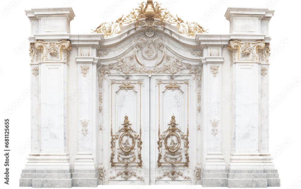 A Realistic Image of the Opulent Marble Marvel Door on a Clear Surface or PNG Transparent Background.