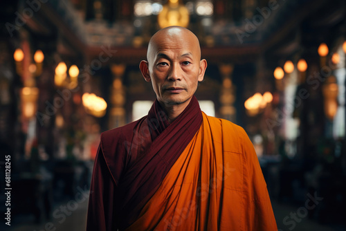 Inner Peace Quest: Buddhist Monk's Meditation