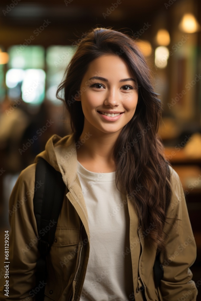A beautiful indonesian college girl, smiling A beautiful indonesian college girl, smiling