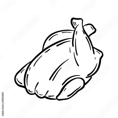 Fried chicken. Vector illustration in doodle style