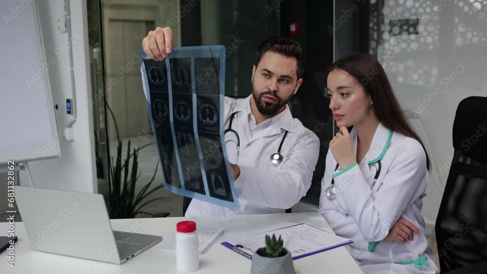 Doctors teamwork. Medicine and corona virus pandemic concept. Radiology