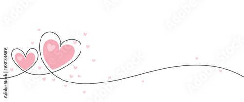 heart line art style vector illustration. Valentine element design