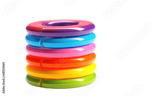 A Realistic Image of the Rainbow Ring Stacker on a Clear Surface or PNG Transparent Background.