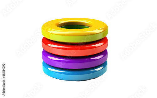 Exploring the Realistic Image of the Rainbow Ring Stacker on a Clear Surface or PNG Transparent Background.