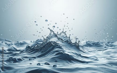 Splashing water pouring water water splashing water spilling on the floor white background