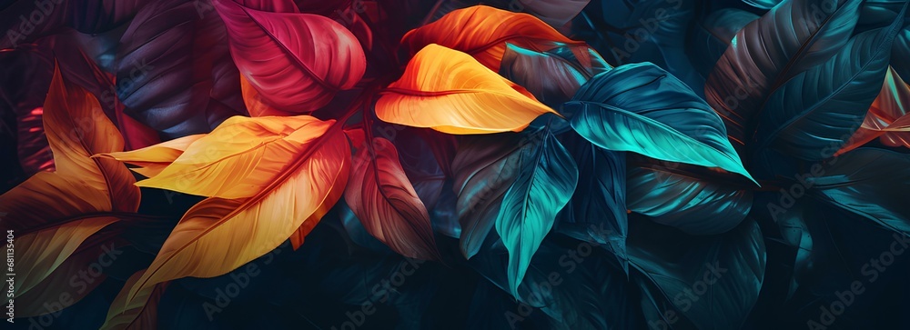 Tropical plants, flowers and leaves, Background with colorful leaves, nature, bright tones and rich colors. Tropical plants, flowers and leaves, Background with colorful leaves, nature, bright tones and rich colors.