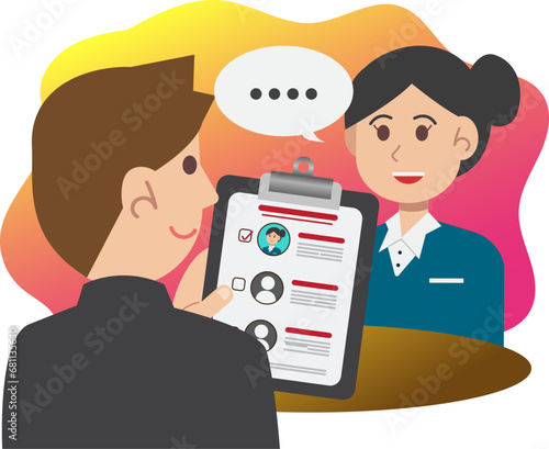 business people are interviewing at the office. recruitment	
