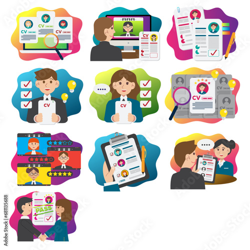 business people are interviewing at the office. recruitment	
